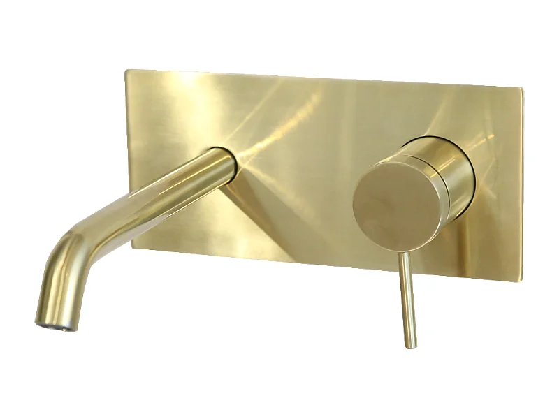 Envol mitigeur encastré lavabo or brossé - Essebagno