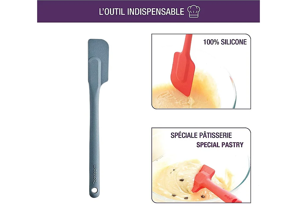 Demi-spatule en silicone gris
