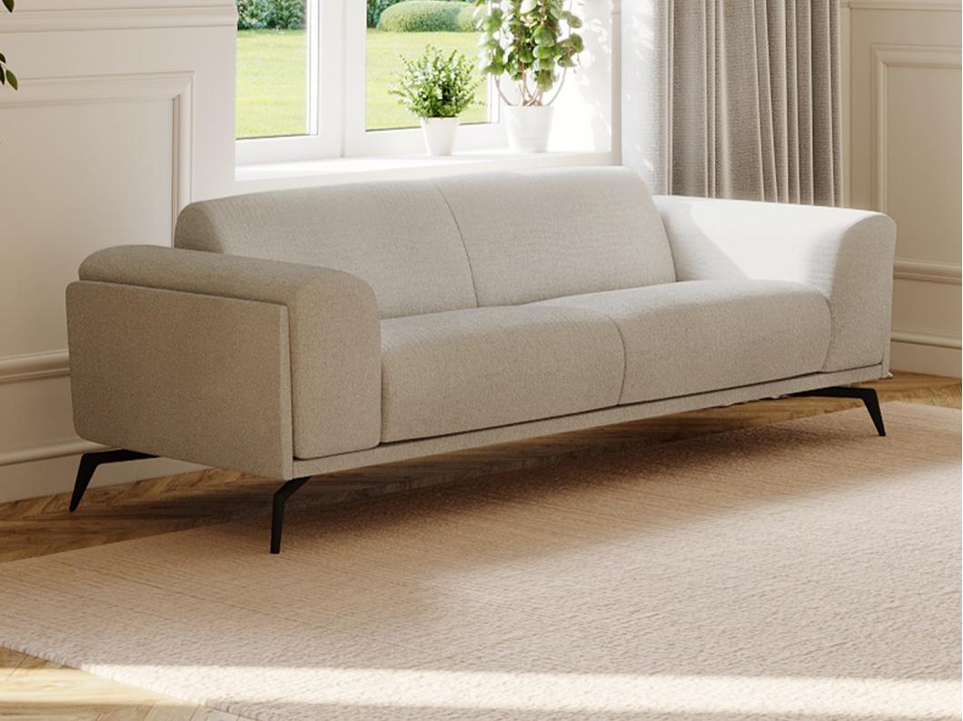 Canapé 3 places en tissu beige VUSARI