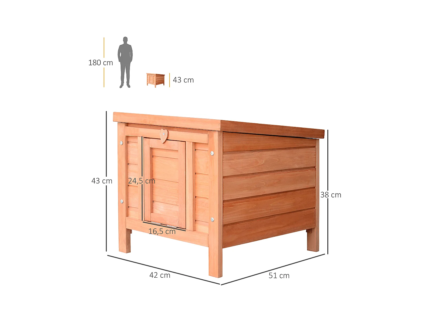 Clapier de sol niche enclos pour lapin porte rampe verrouillable 2 en 1 toit ouvrant bitumé bois sapin pré-huilé
