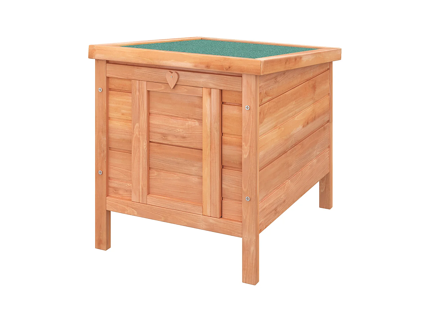 Clapier de sol niche enclos pour lapin porte rampe verrouillable 2 en 1 toit ouvrant bitumé bois sapin pré-huilé