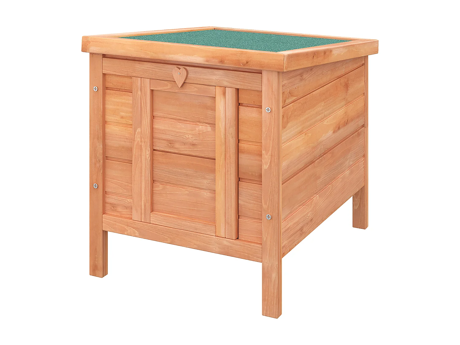 Clapier de sol niche enclos pour lapin porte rampe verrouillable 2 en 1 toit ouvrant bitumé bois sapin pré-huilé