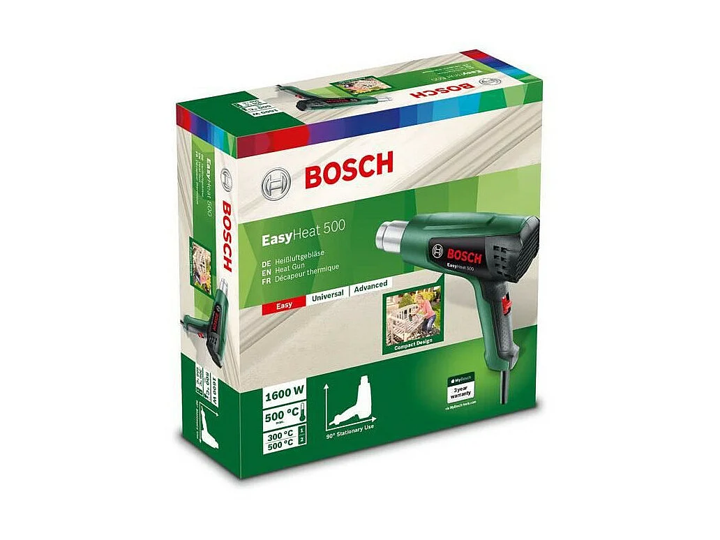 Décapeur thermique Bosch - EasyHeat 500 (1600W, débit d'air: 240 / 450 l/min, température: 300/500°C)