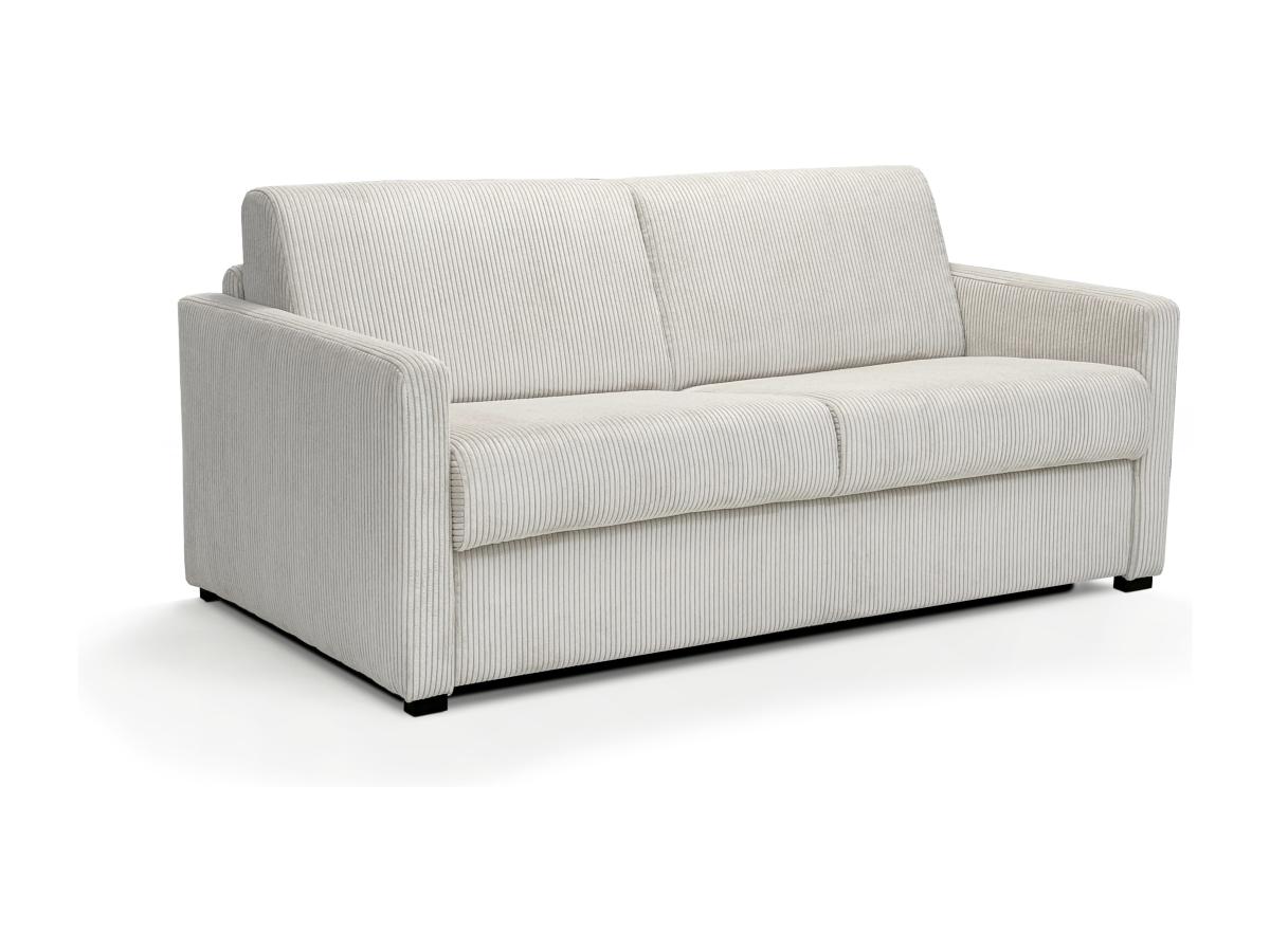 Schlafsofa mit Matratze 3-Sitzer - Cord - Beige - TOMAKA günstig online kaufen