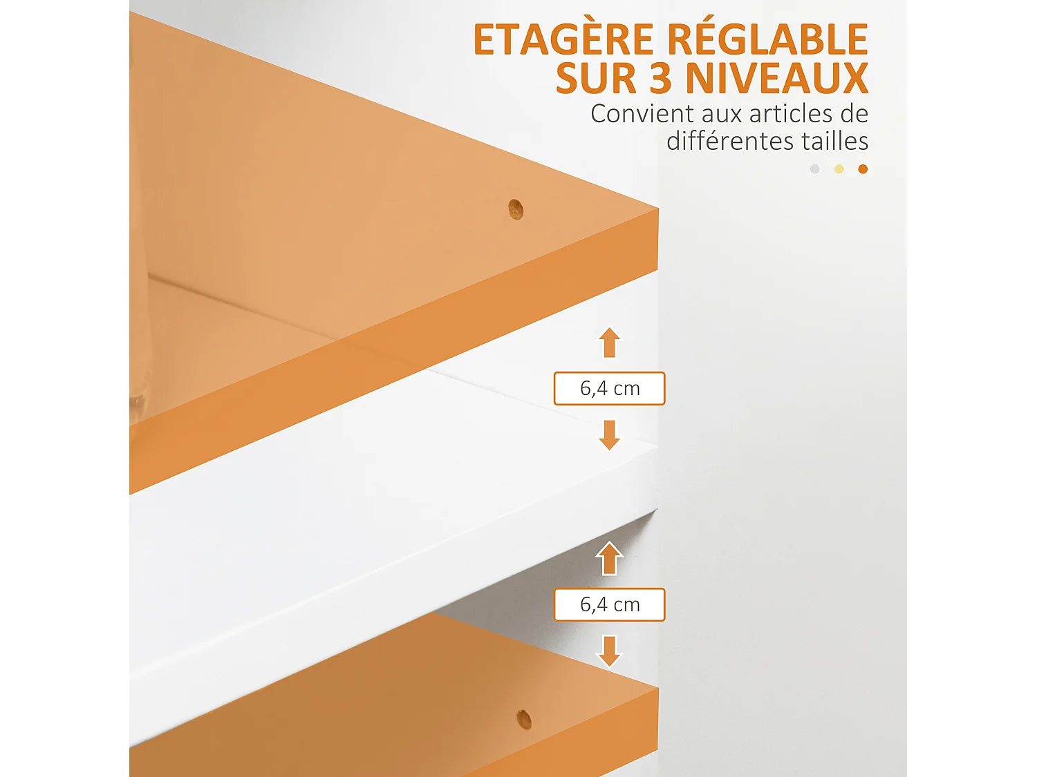 Buffet 2 portes étagère tiroir coulissant 3 niches latérales panneaux blanc aspect chêne clair