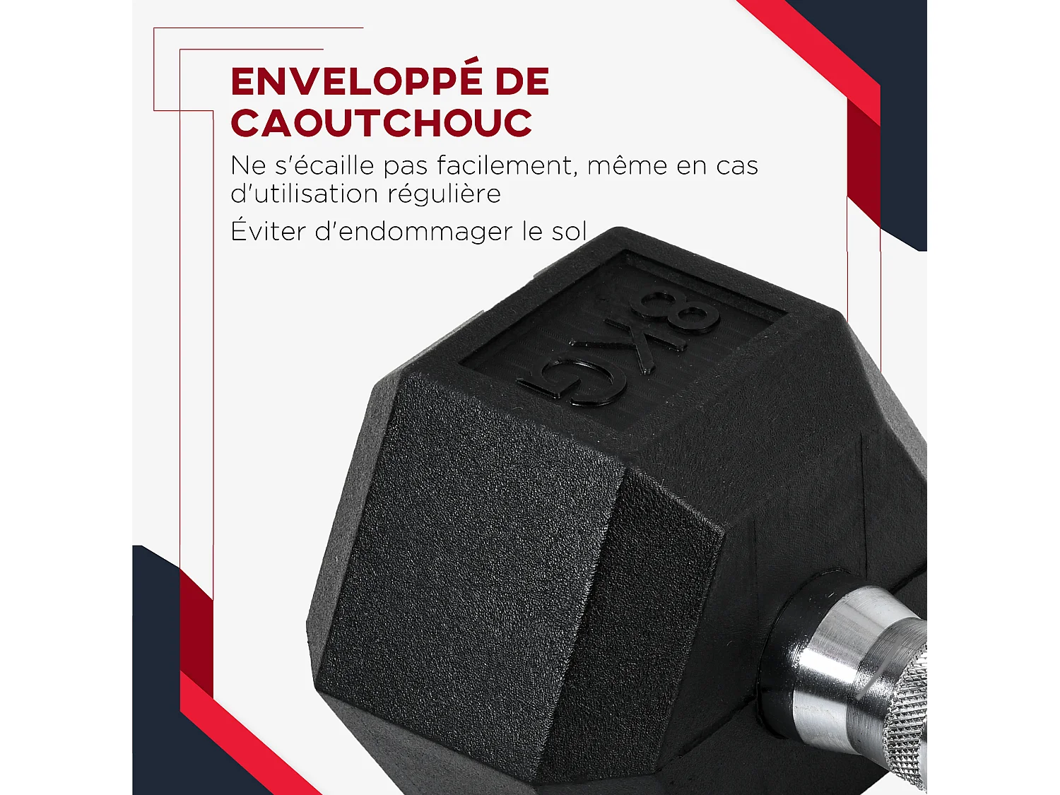 Ensemble d'haltères courtes total 16 Kg - entraînement musculaire & haltérophilie - acier caoutchouc noir