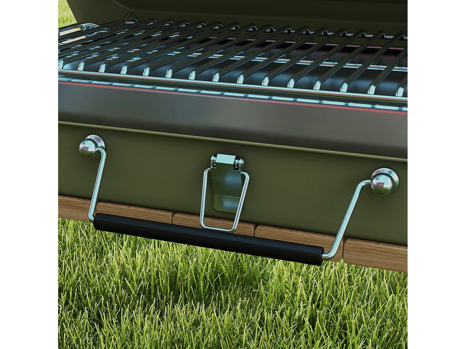 Mini barbecue à charbon portable pliable dim. 47L x 30l x 28H cm vert