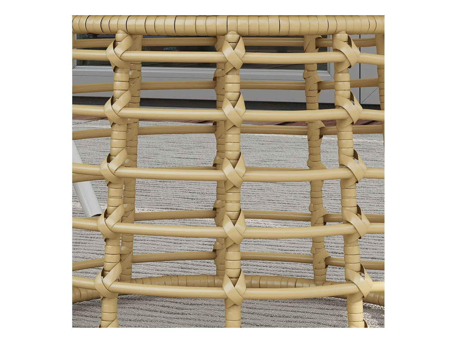 Table basse de jardin table d'appoint extérieur résine aspect rotin métal