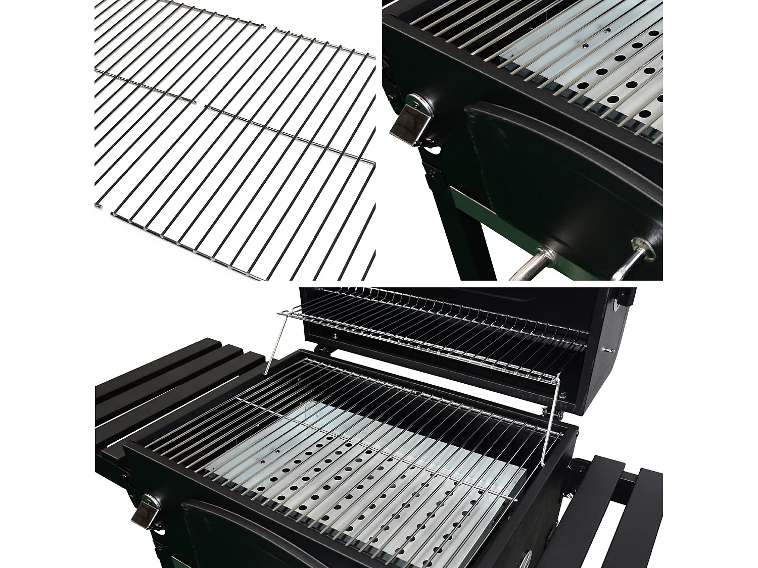 Barbecue a carbonella grill + affumicatore, nero