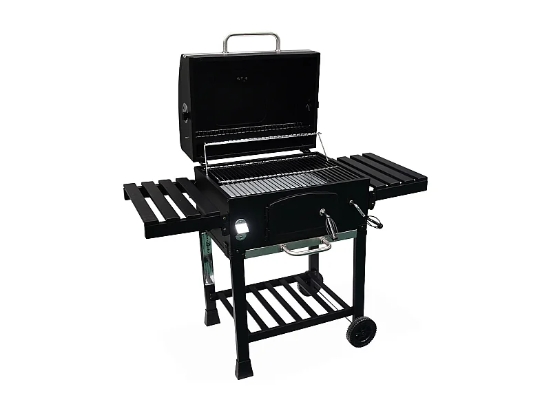 Barbecue a carbonella grill + affumicatore, nero