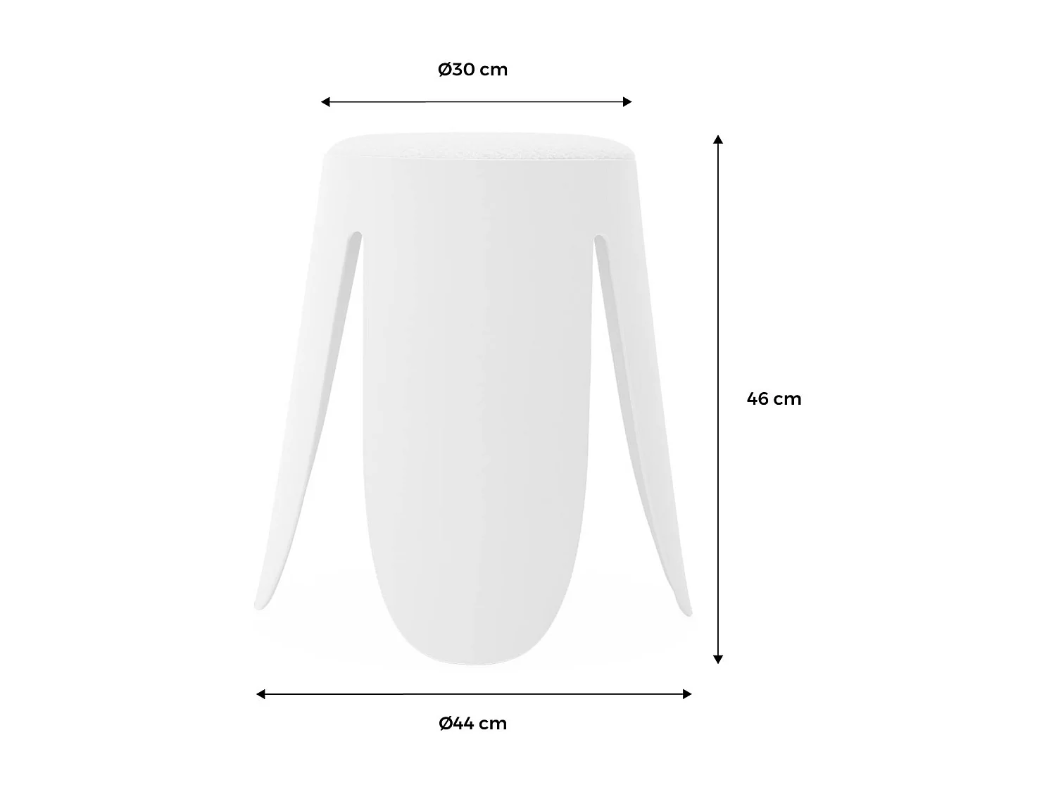 Taburete apilable con asiento texturado, set de 2 blanco