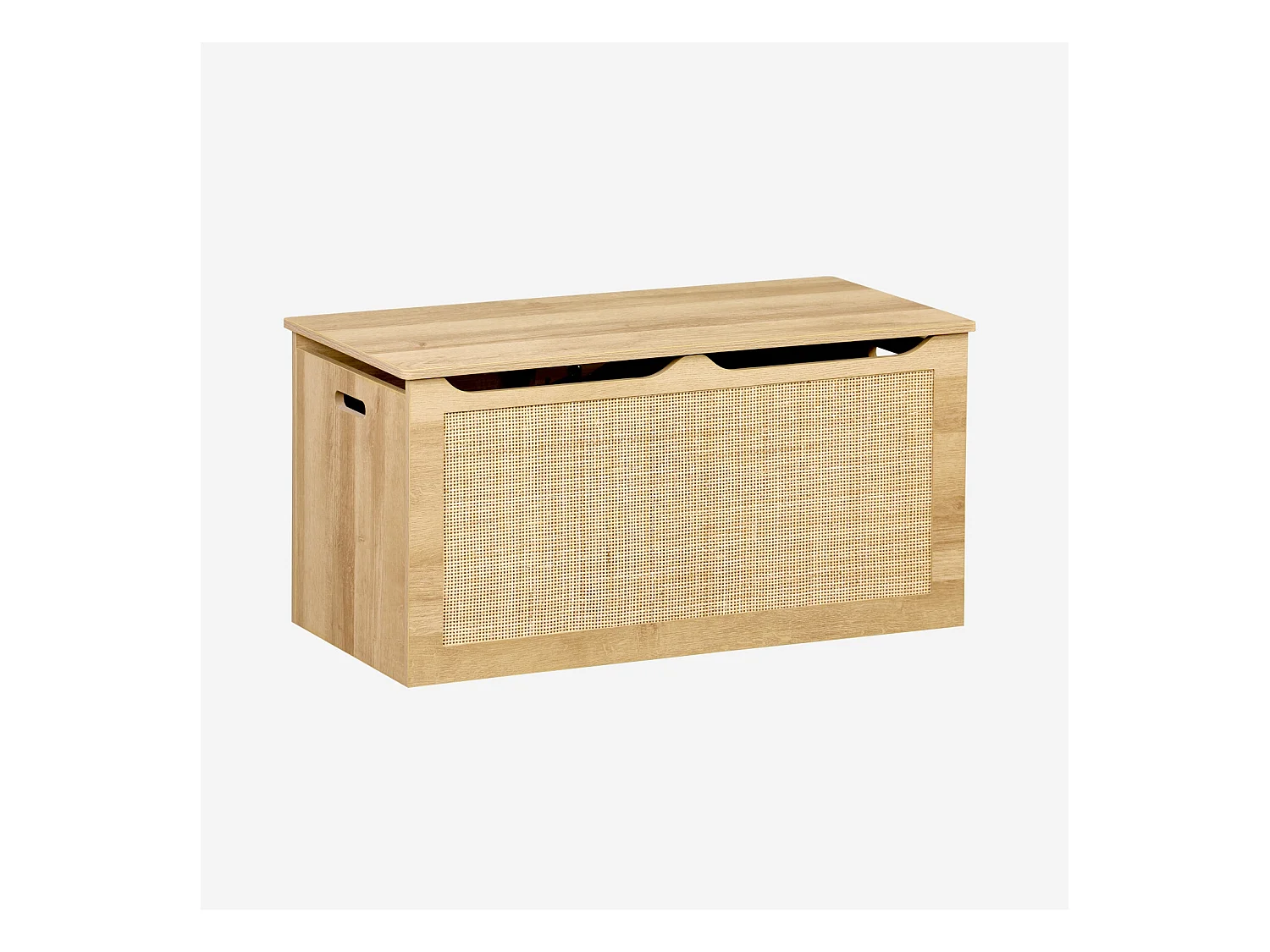 Scatola per giocattoli in legno per bambini, marrone naturale