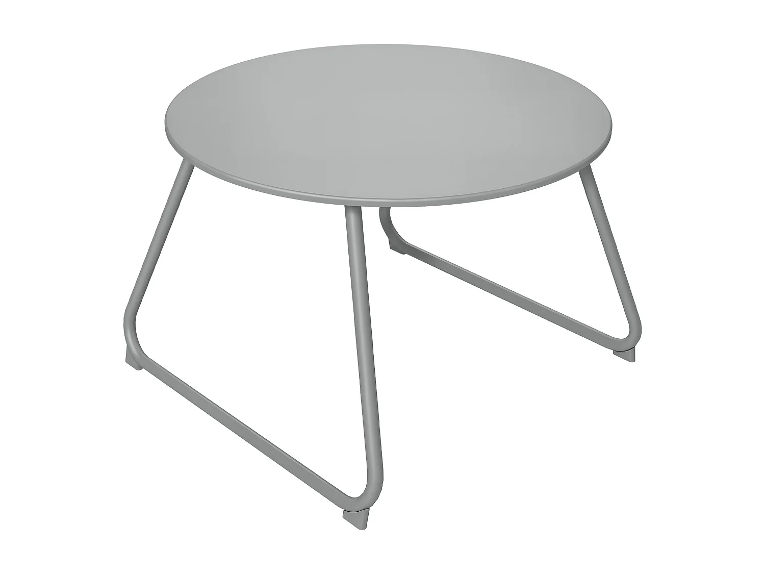 Table basse de jardin ronde Ø 60 cm métal époxy gris