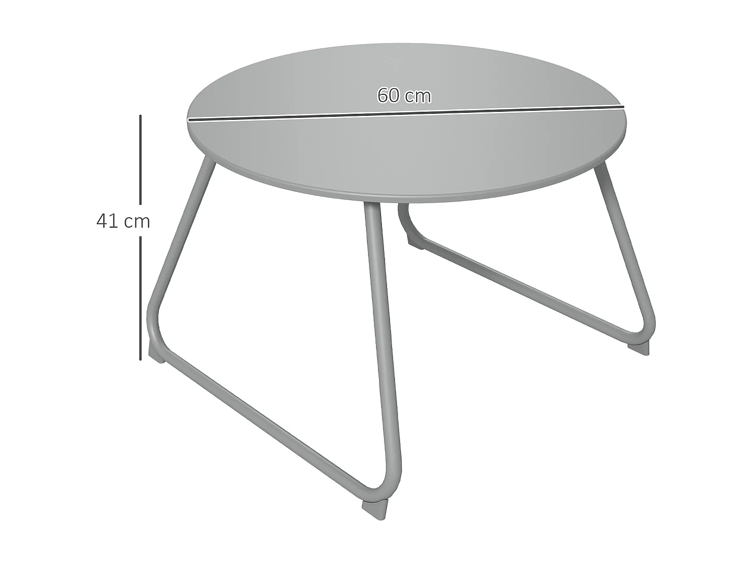 Table basse de jardin ronde Ø 60 cm métal époxy gris