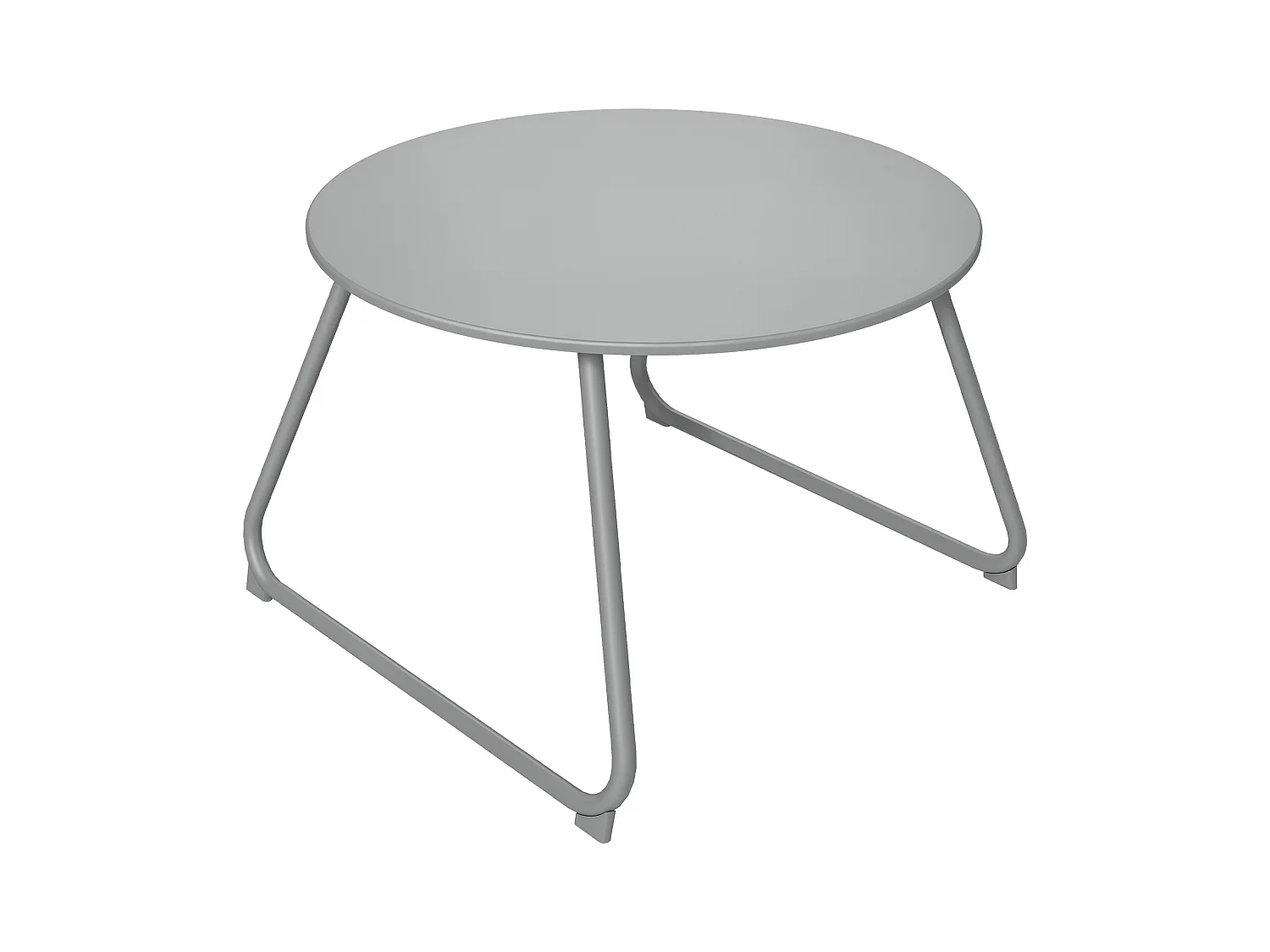 Table basse de jardin ronde Ø 60 cm métal époxy gris