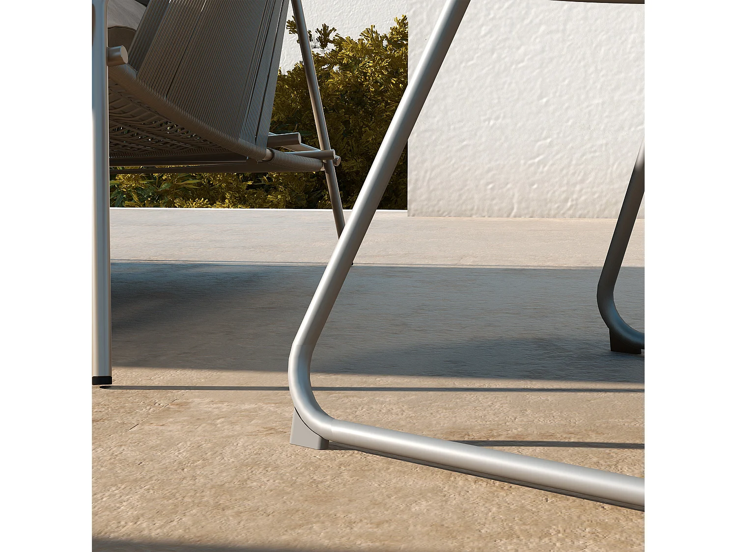 Table basse de jardin ronde Ø 60 cm métal époxy gris