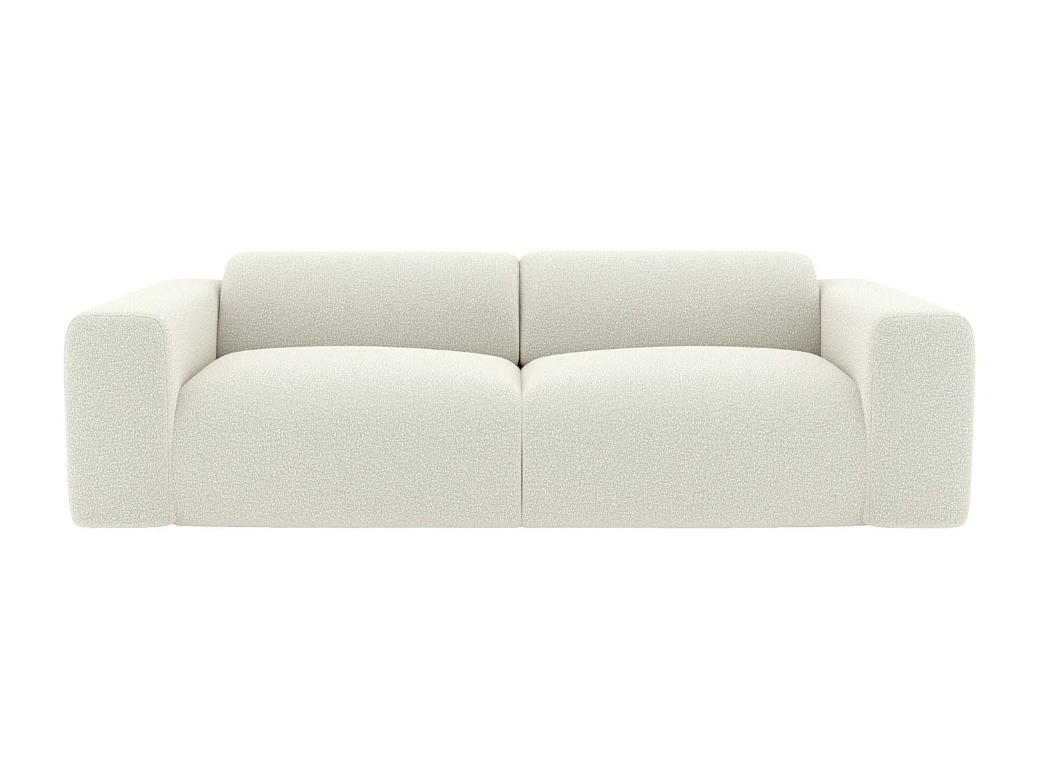 Canapé 3 places et fauteuil en tissu bouclette blanc POGNI de Maison Céphy