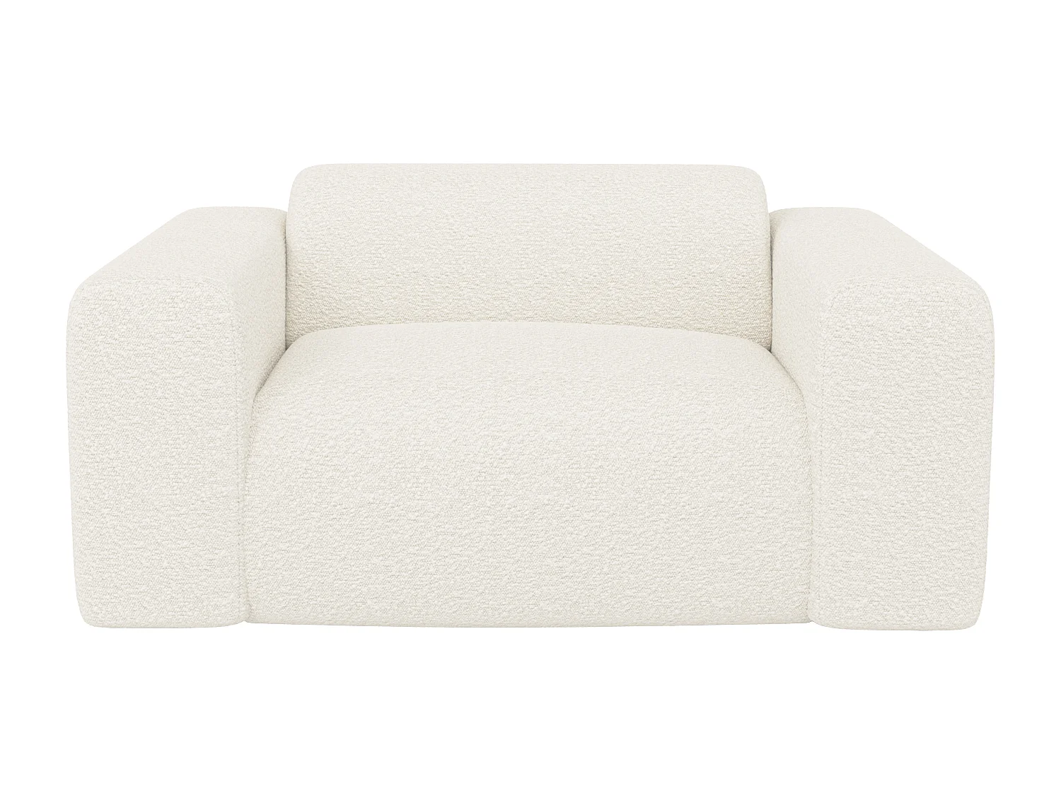 Canapé 3 places et fauteuil en tissu bouclette blanc POGNI de Maison Céphy