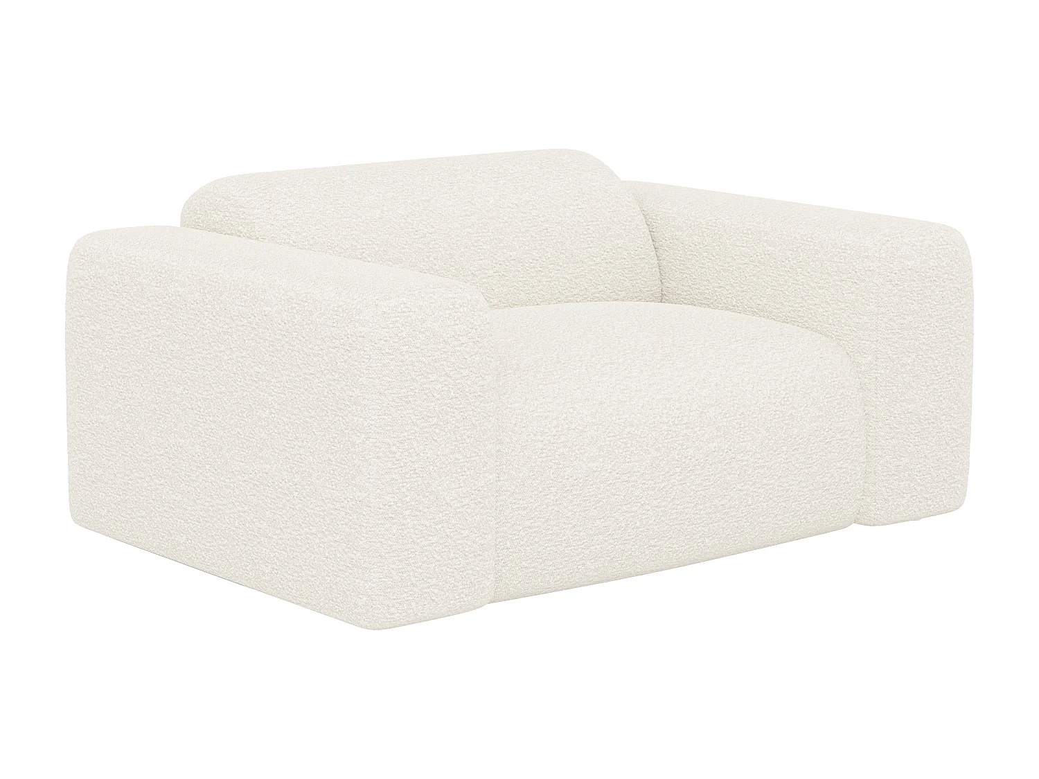 Canapé 3 places et fauteuil en tissu bouclette blanc POGNI de Maison Céphy