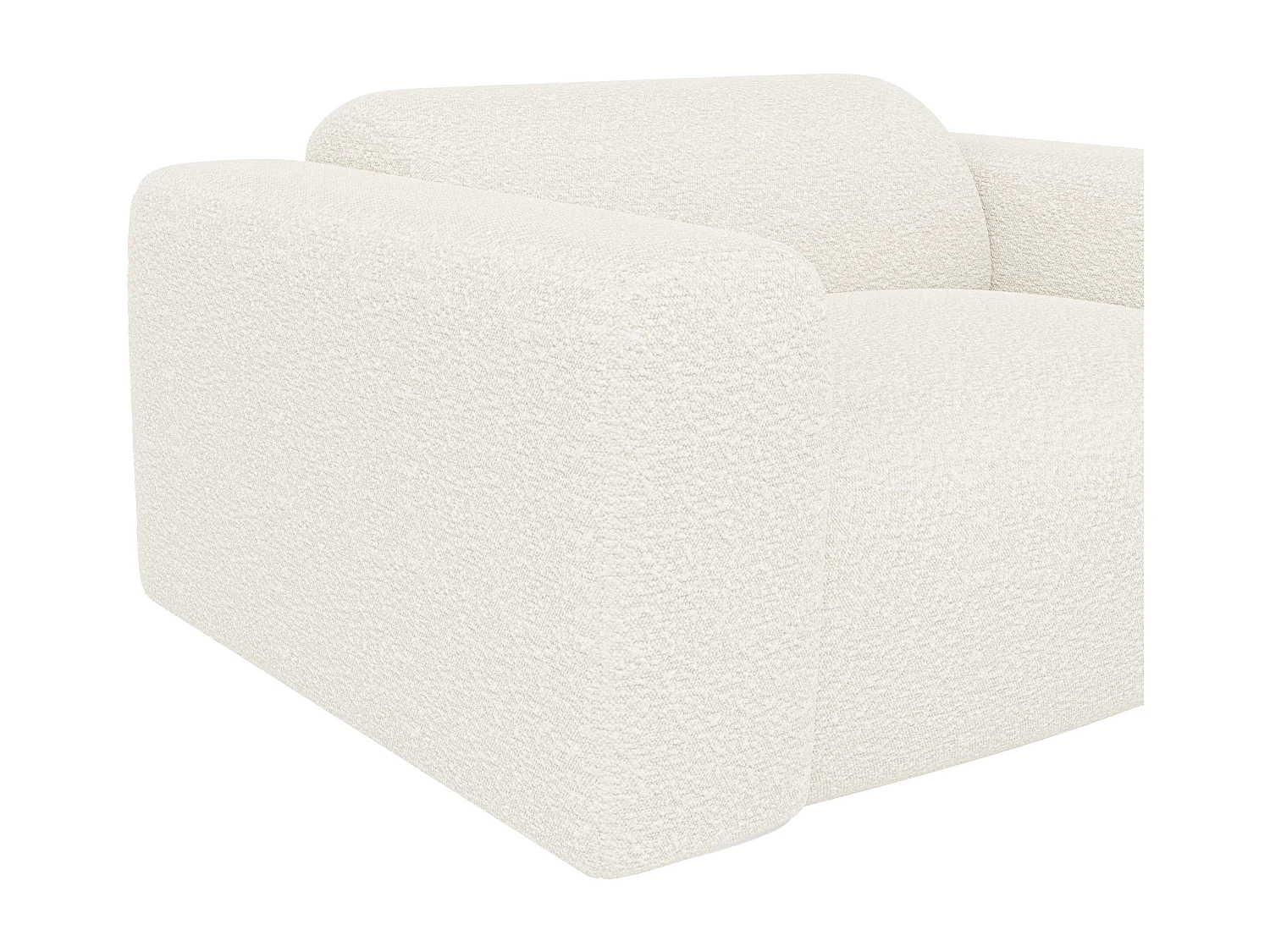 Canapé 3 places et fauteuil en tissu bouclette blanc POGNI de Maison Céphy