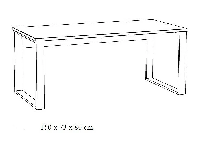 Bureau professionnel droit 150 cm DEPÉ – Chêne doré et noir – Design robuste