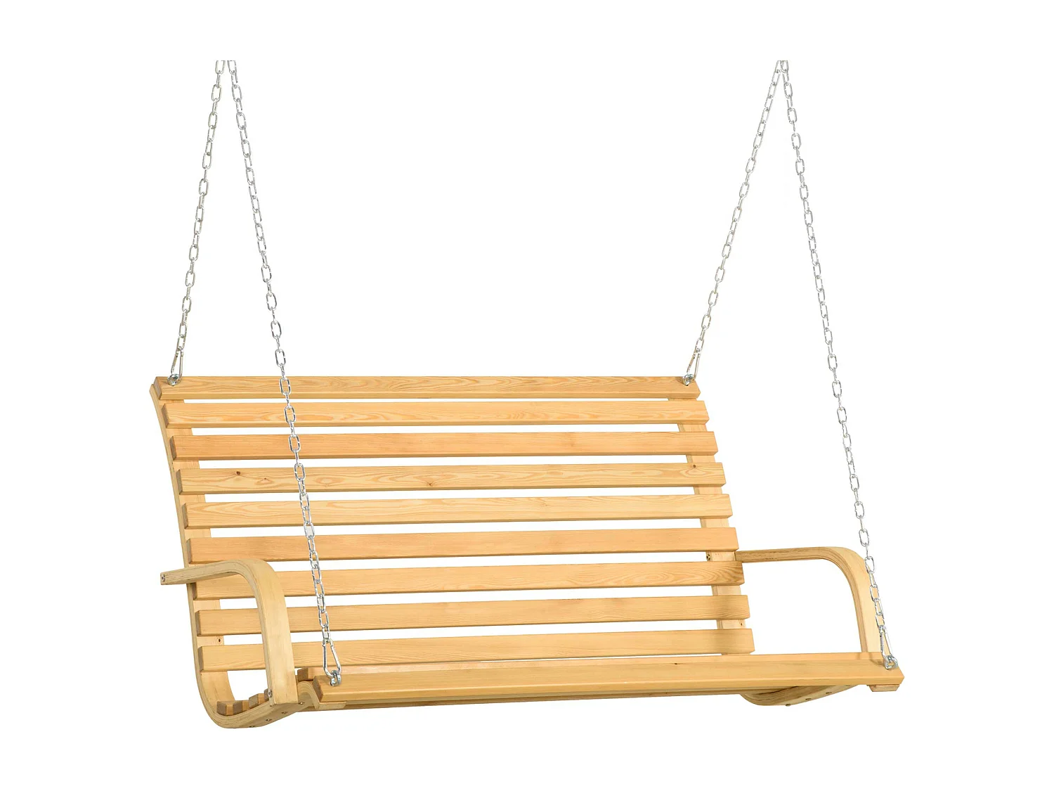 Banc suspendu 2 places balancelle de jardin en bois - chaînes incluses