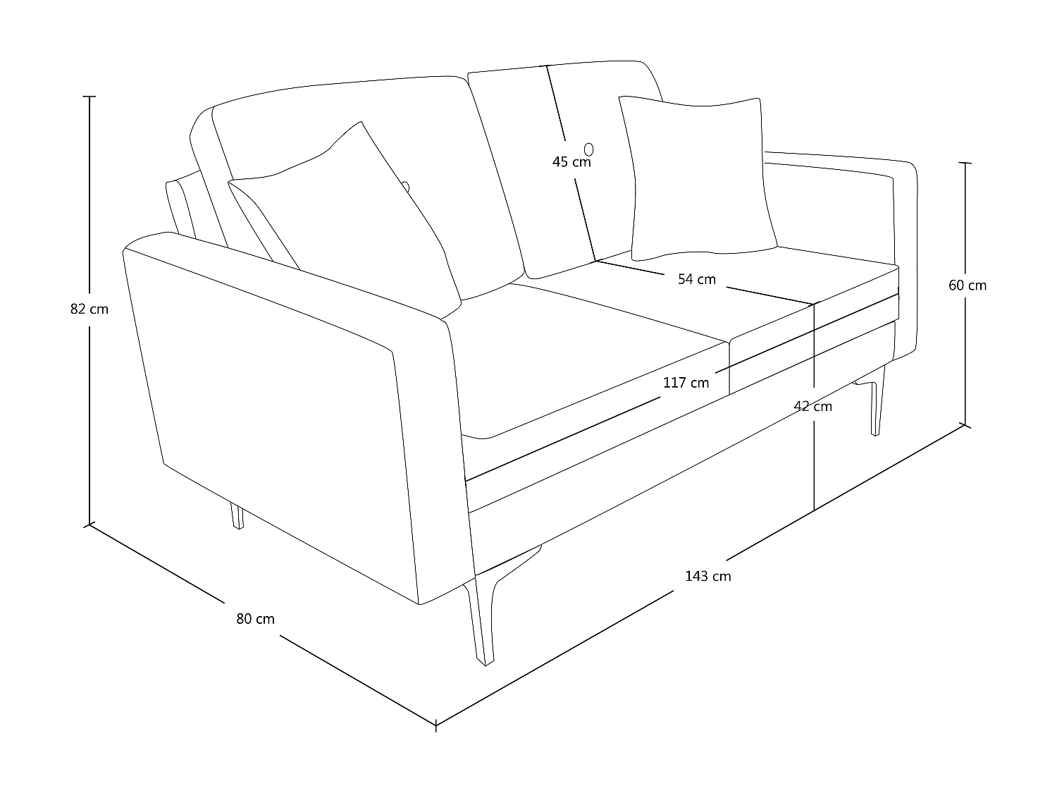 Divano 2 posti in velluto blu piedi in metallo mod. Chloe