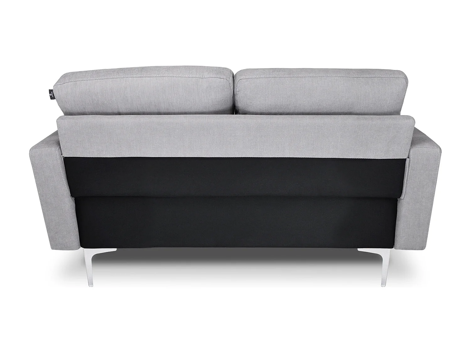 Divano 2 posti in tessuto vellutato grigio piedi in metallo mod. Chloe