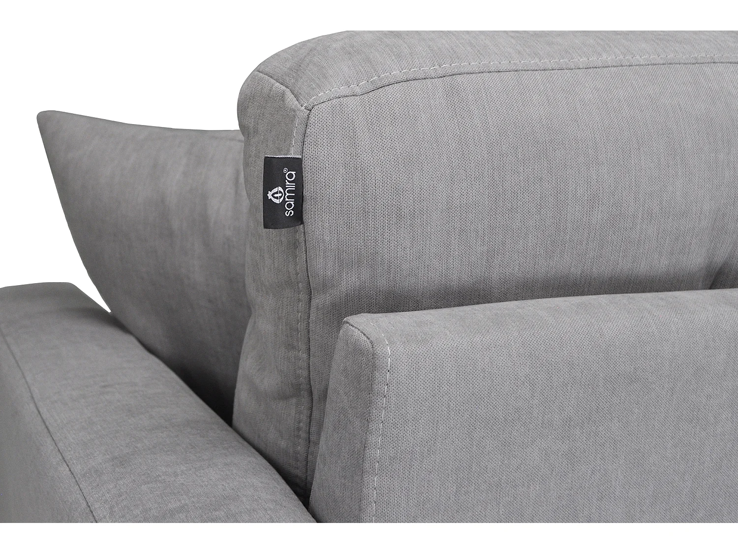 Divano 2 posti in tessuto vellutato grigio piedi in metallo mod. Chloe