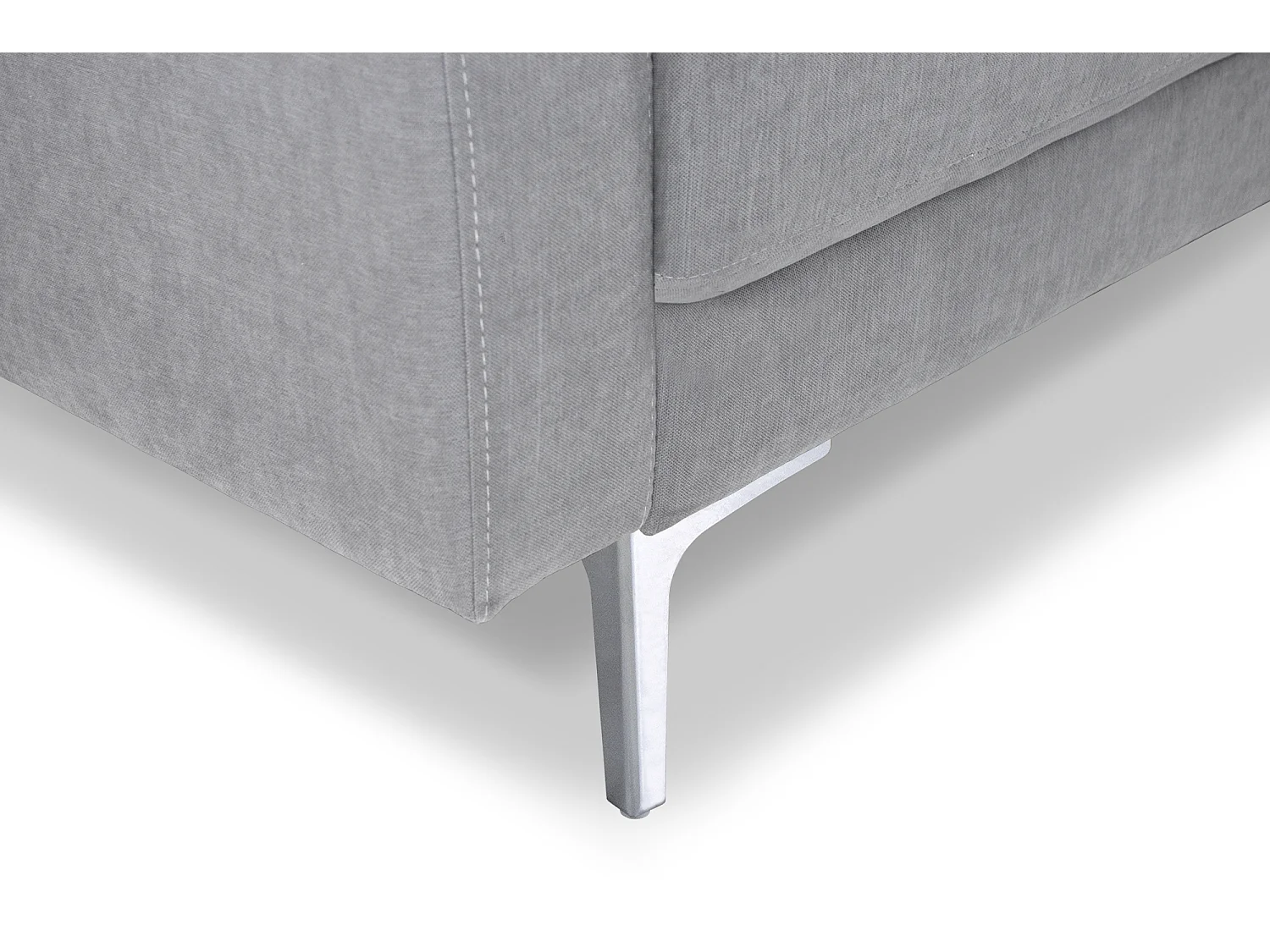 Divano 2 posti in tessuto vellutato grigio piedi in metallo mod. Chloe