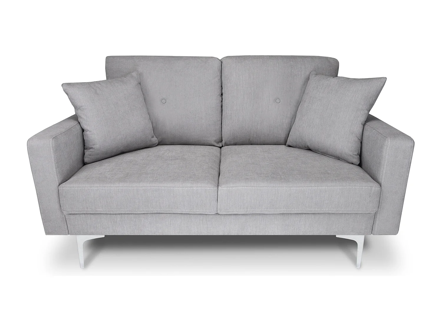 Divano 2 posti in tessuto vellutato grigio piedi in metallo mod. Chloe