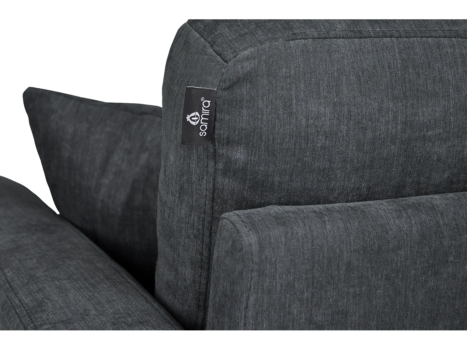 Divano 2 posti in tessuto vellutato nero piedi in legno mod. Chloe