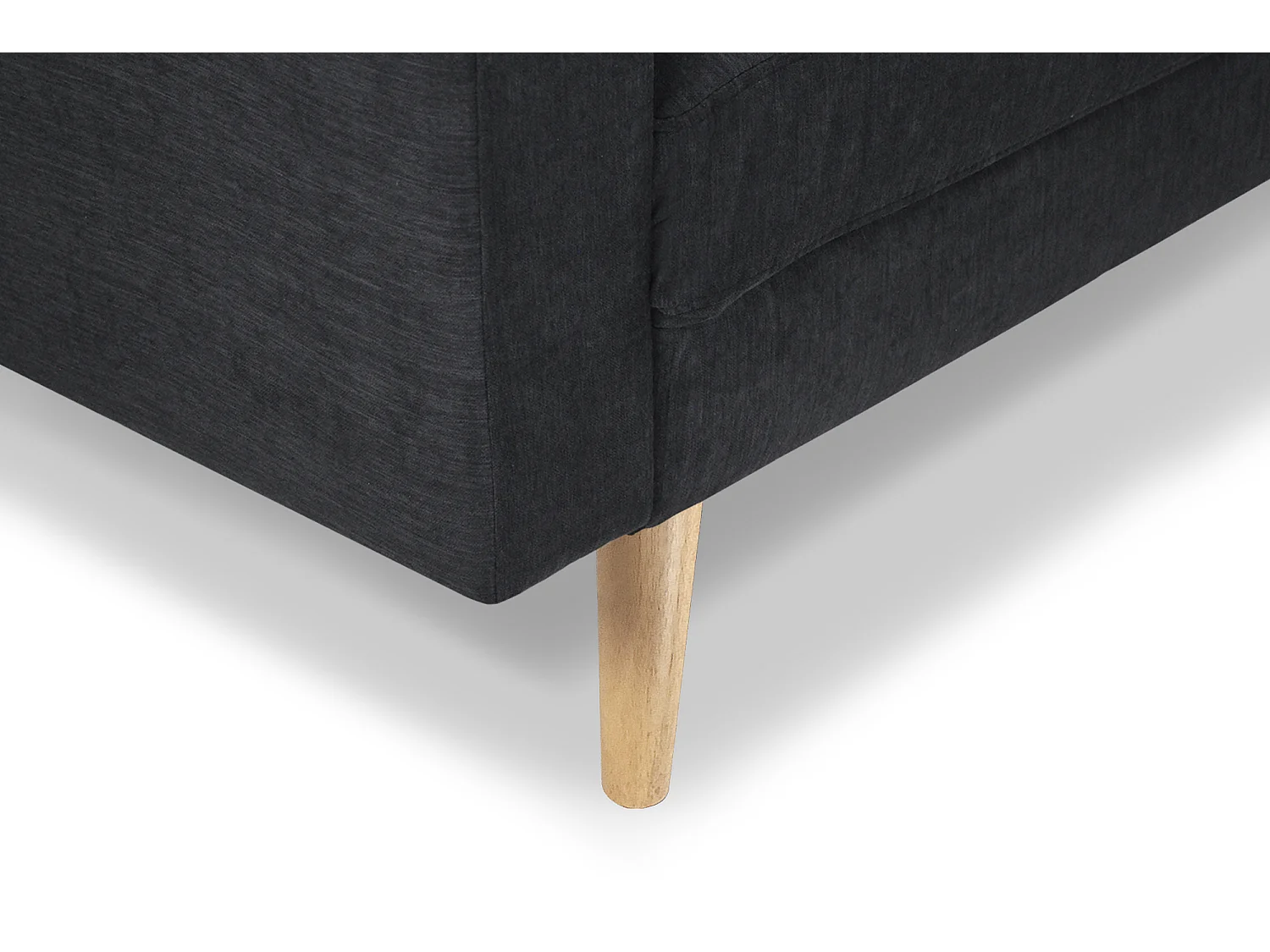 Divano 2 posti in tessuto vellutato nero piedi in legno mod. Chloe