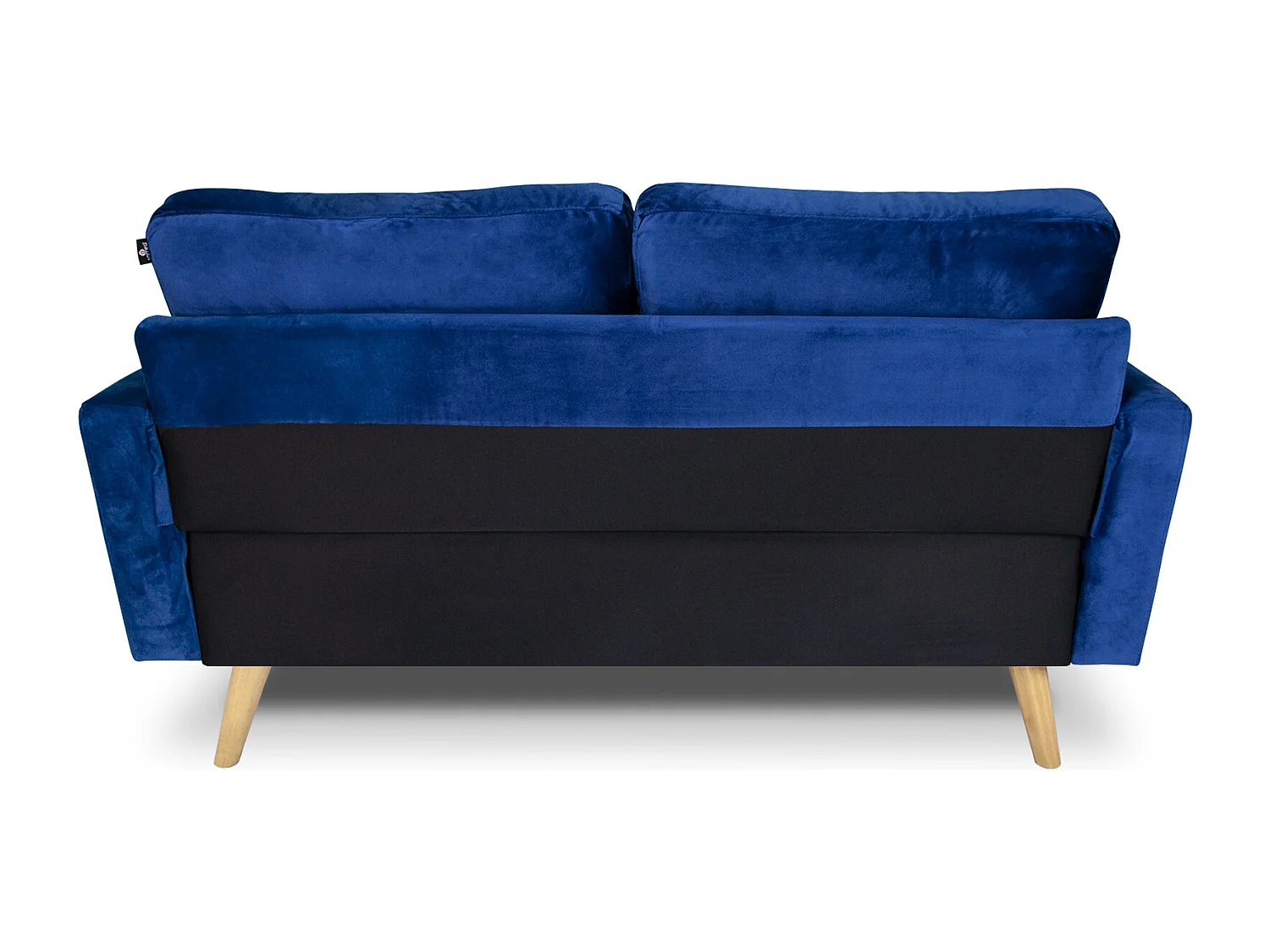 Divano 2 posti in velluto blu piedi in legno mod. Chloe