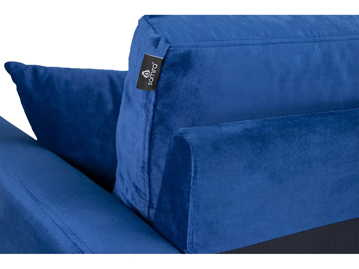 Divano 2 posti in velluto blu piedi in legno mod. Chloe