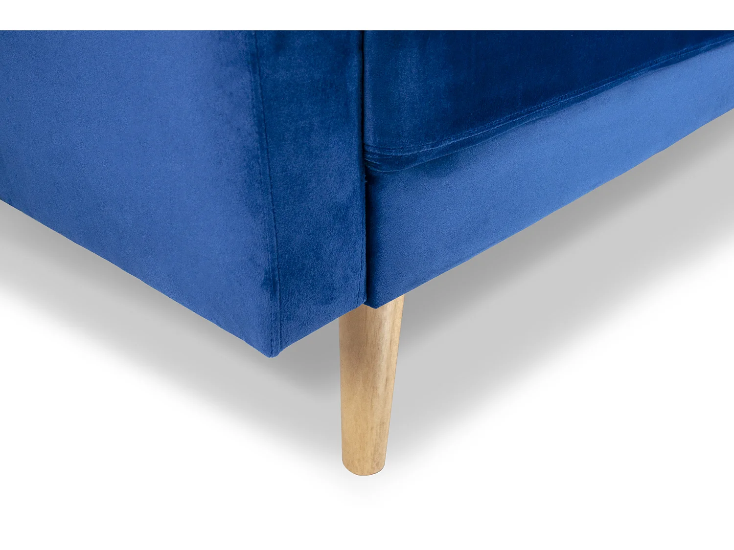 Divano 2 posti in velluto blu piedi in legno mod. Chloe