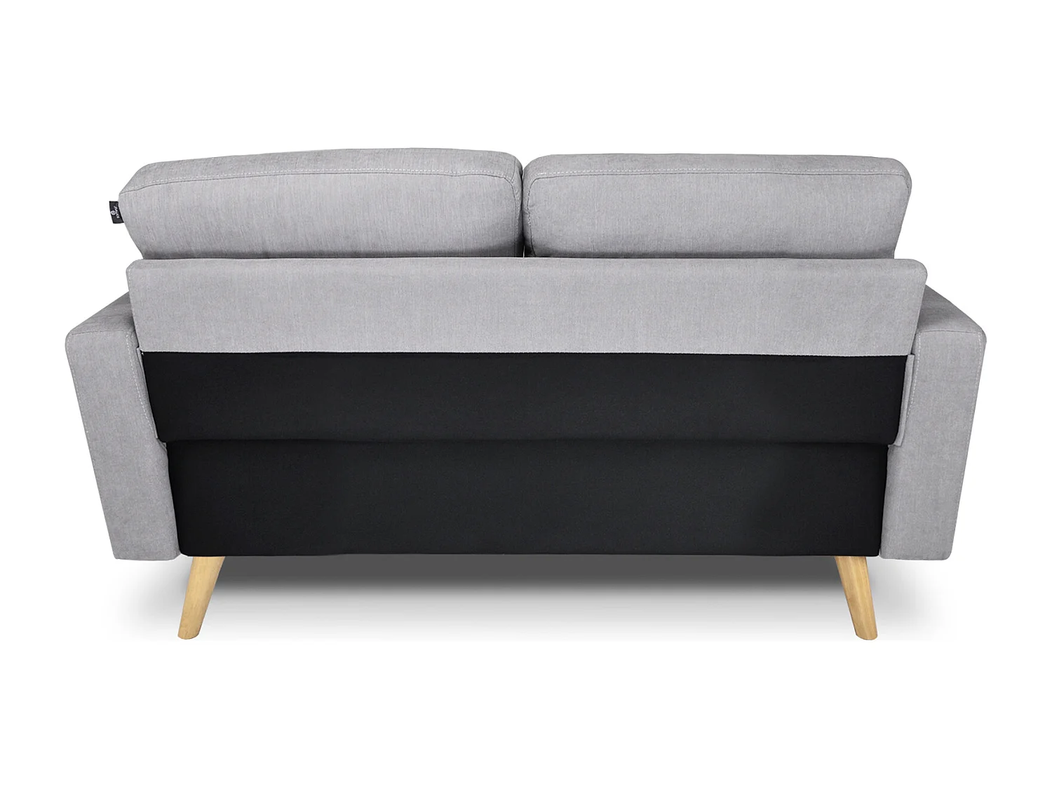 Divano 2 posti in tessuto vellutato grigio piedi in legno mod. Chloe