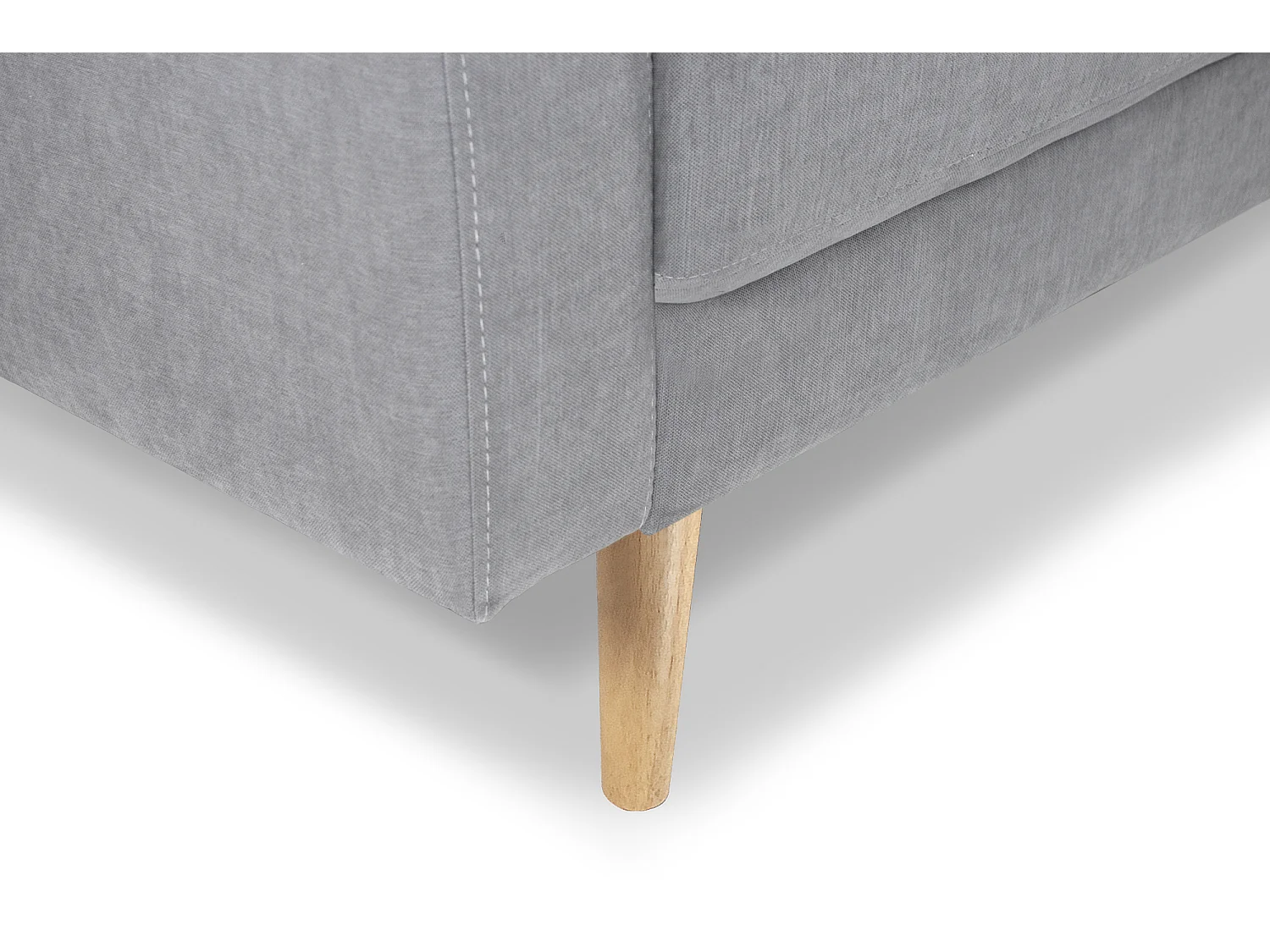 Divano 2 posti in tessuto vellutato grigio piedi in legno mod. Chloe