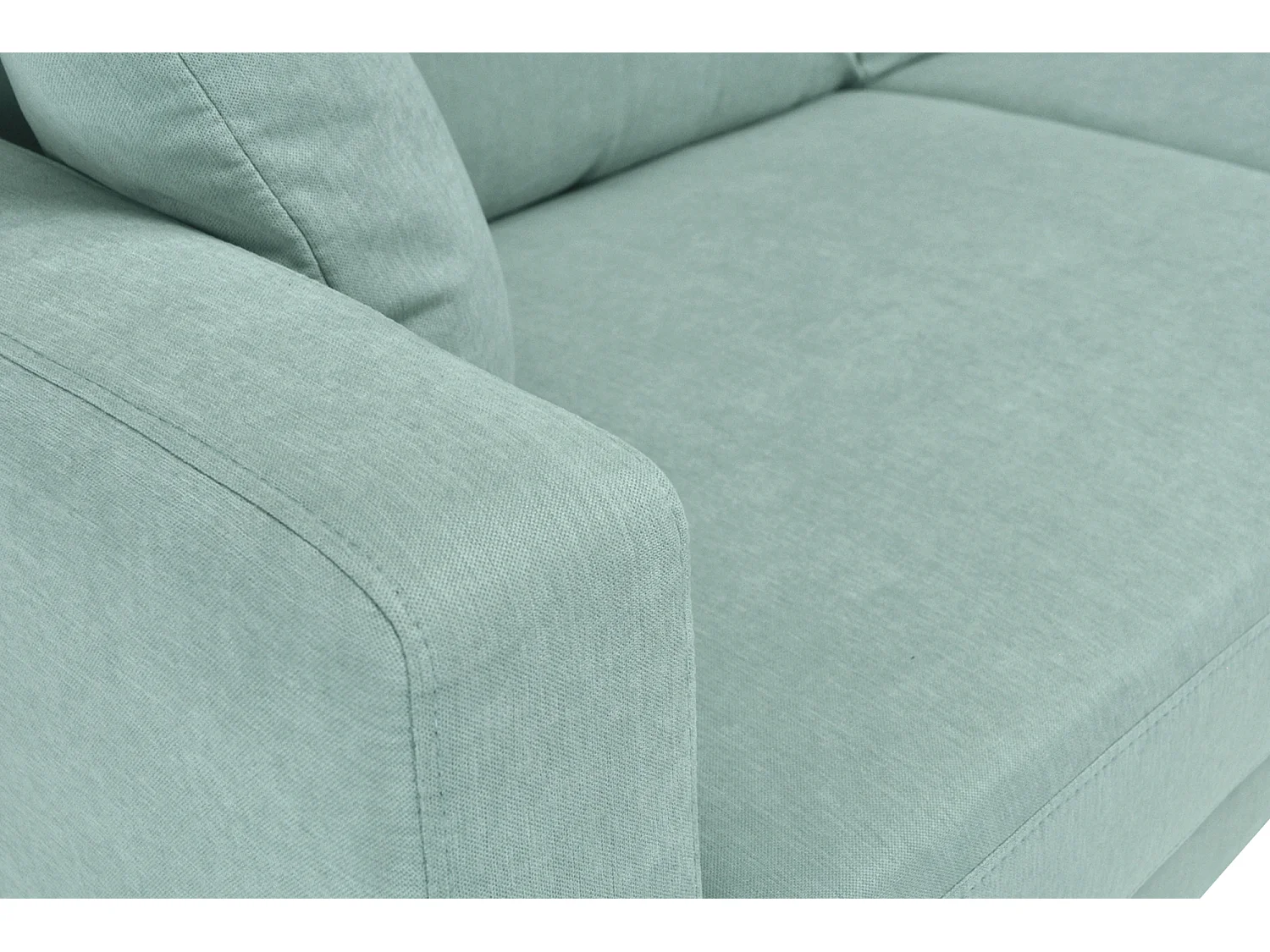 Divano 2 posti in tessuto vellutato verde tiffany piedi in legno mod. Chloe