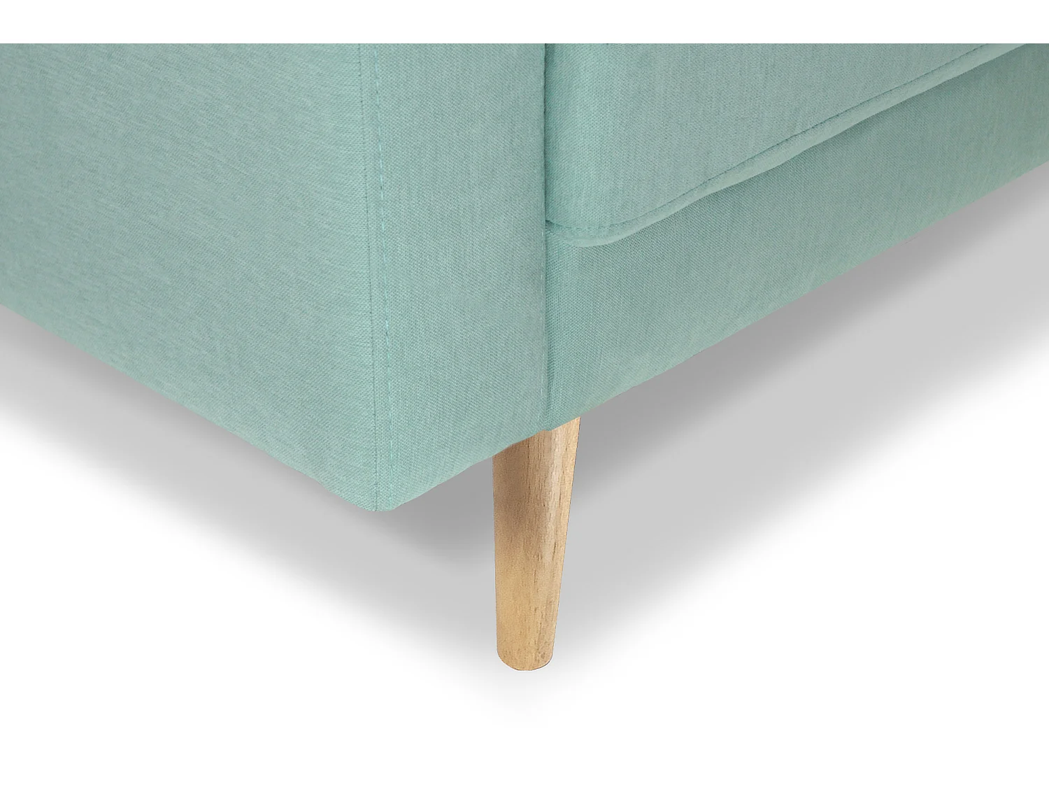 Divano 2 posti in tessuto vellutato verde tiffany piedi in legno mod. Chloe