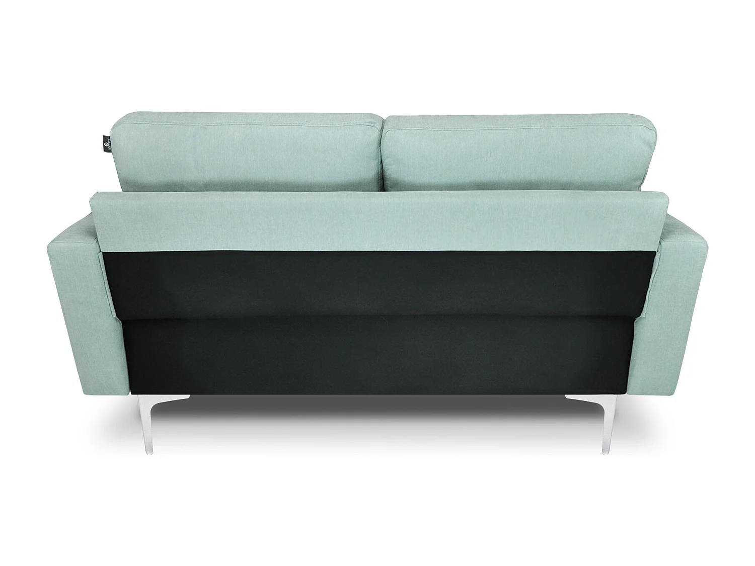 Divano 2 posti in tessuto vellutato verde tiffany piedi in metallo mod. Chloe