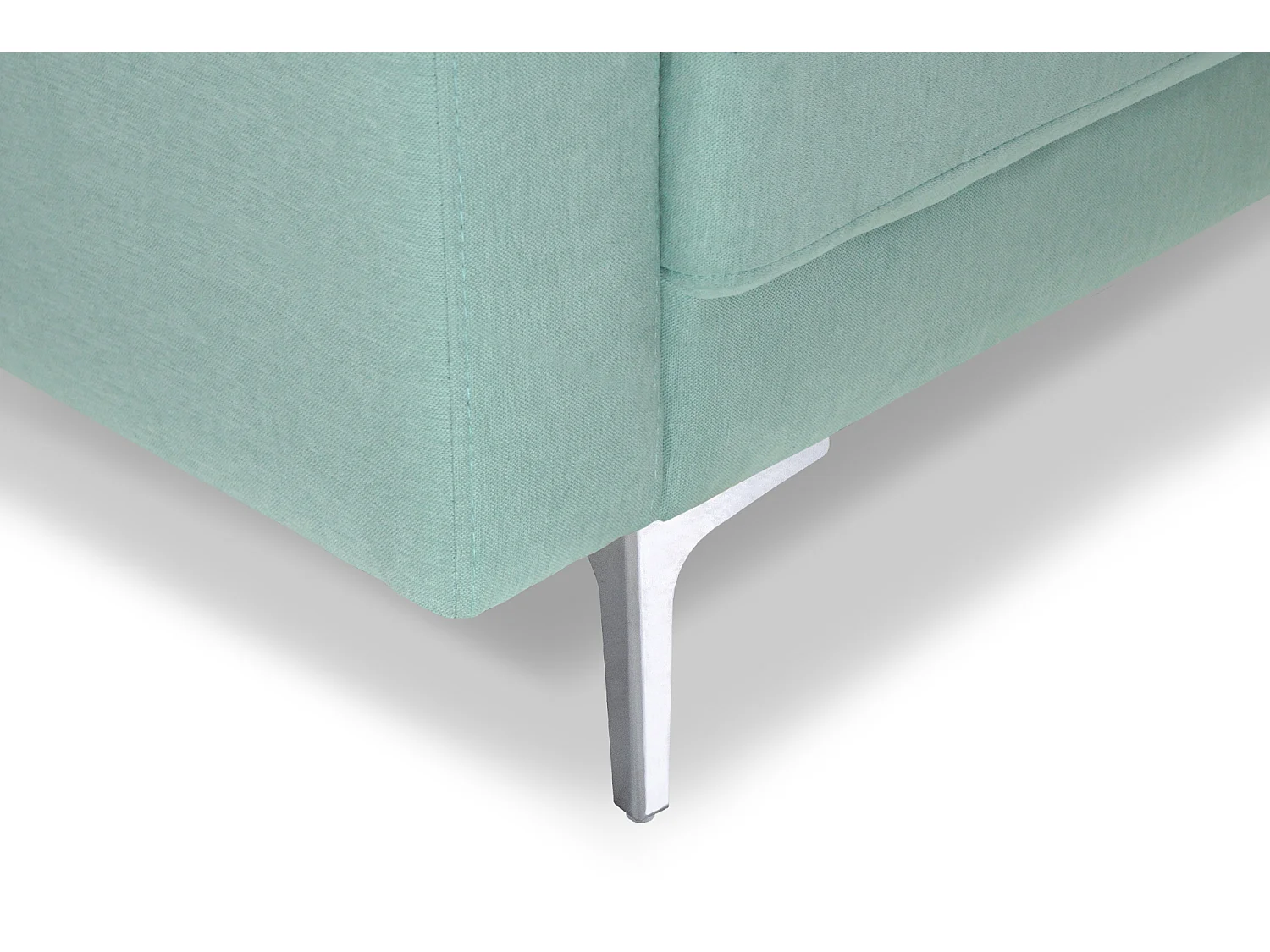 Divano 2 posti in tessuto vellutato verde tiffany piedi in metallo mod. Chloe