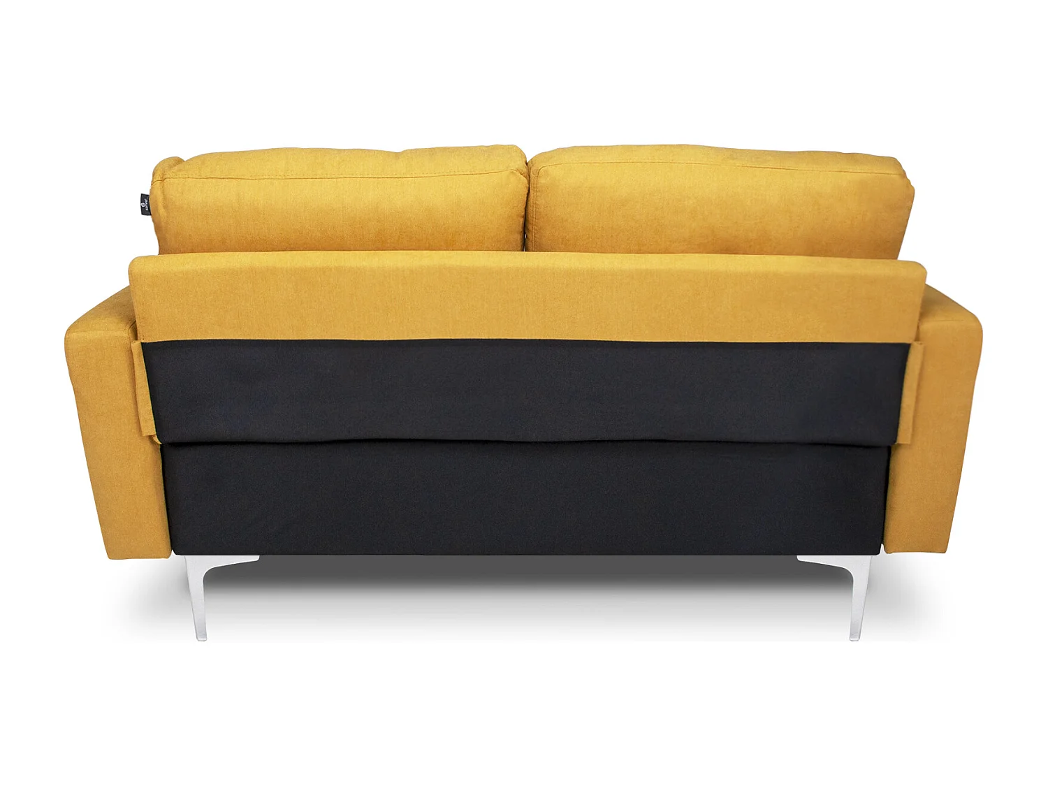 Divano 2 posti in tessuto vellutato giallo piedi in metallo mod. Chloe
