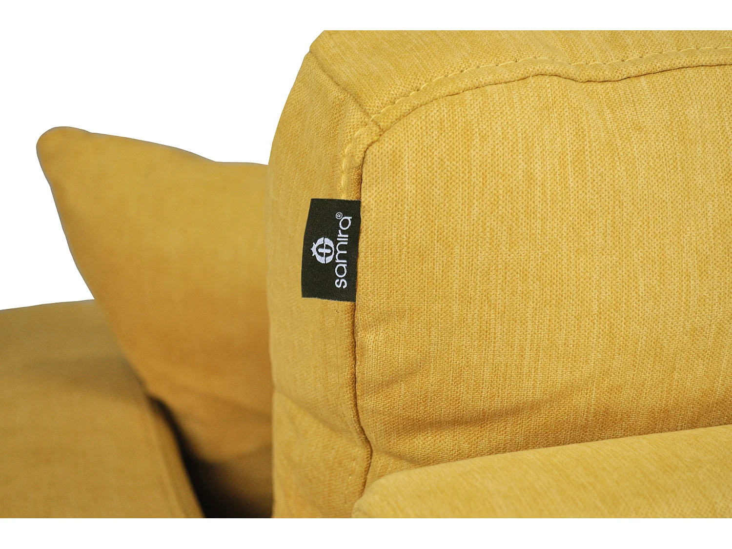 Divano 2 posti in tessuto vellutato giallo piedi in metallo mod. Chloe