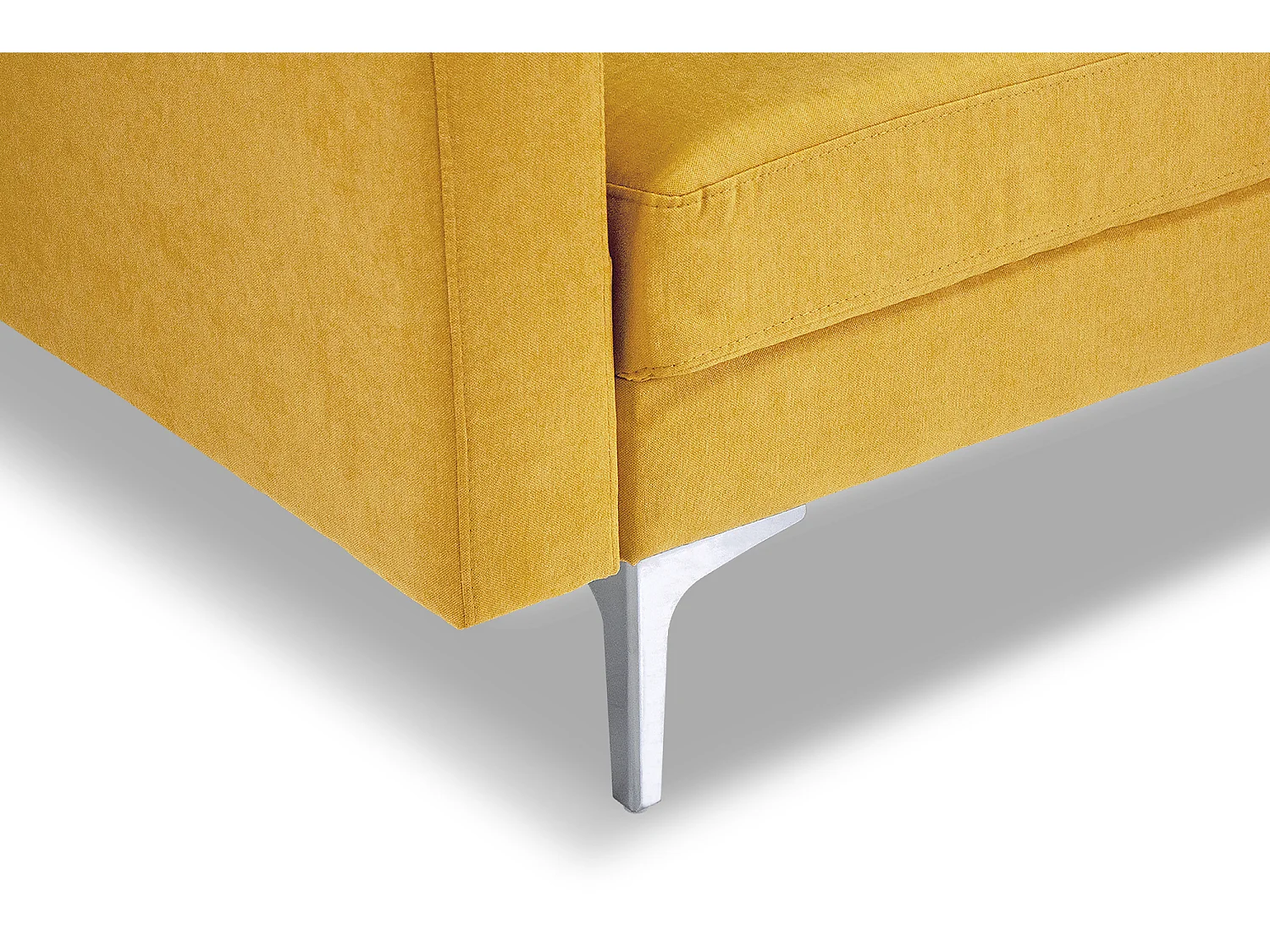 Divano 2 posti in tessuto vellutato giallo piedi in metallo mod. Chloe