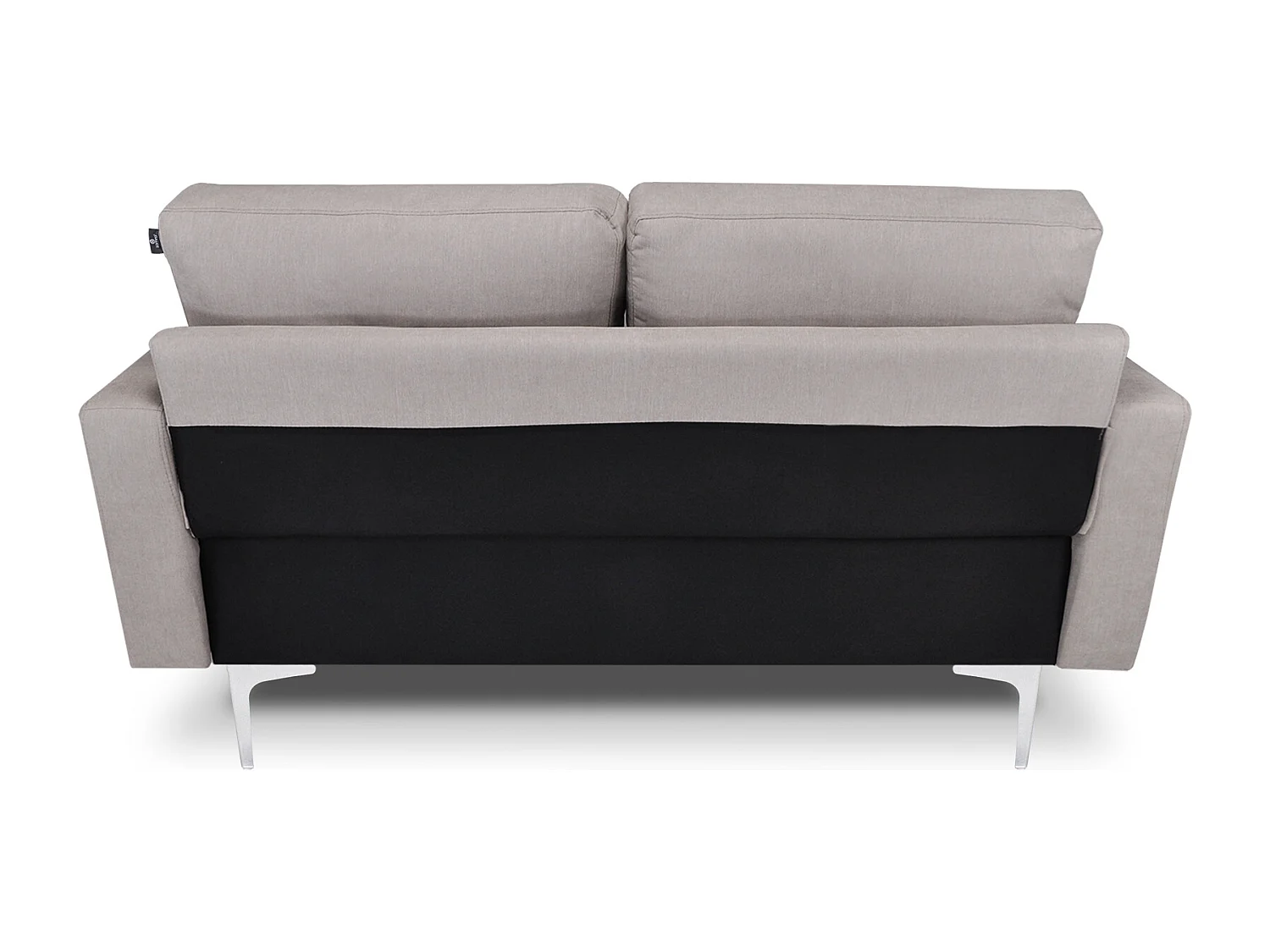 Divano 2 posti in tessuto vellutato tortora piedi in metallo mod. Chloe