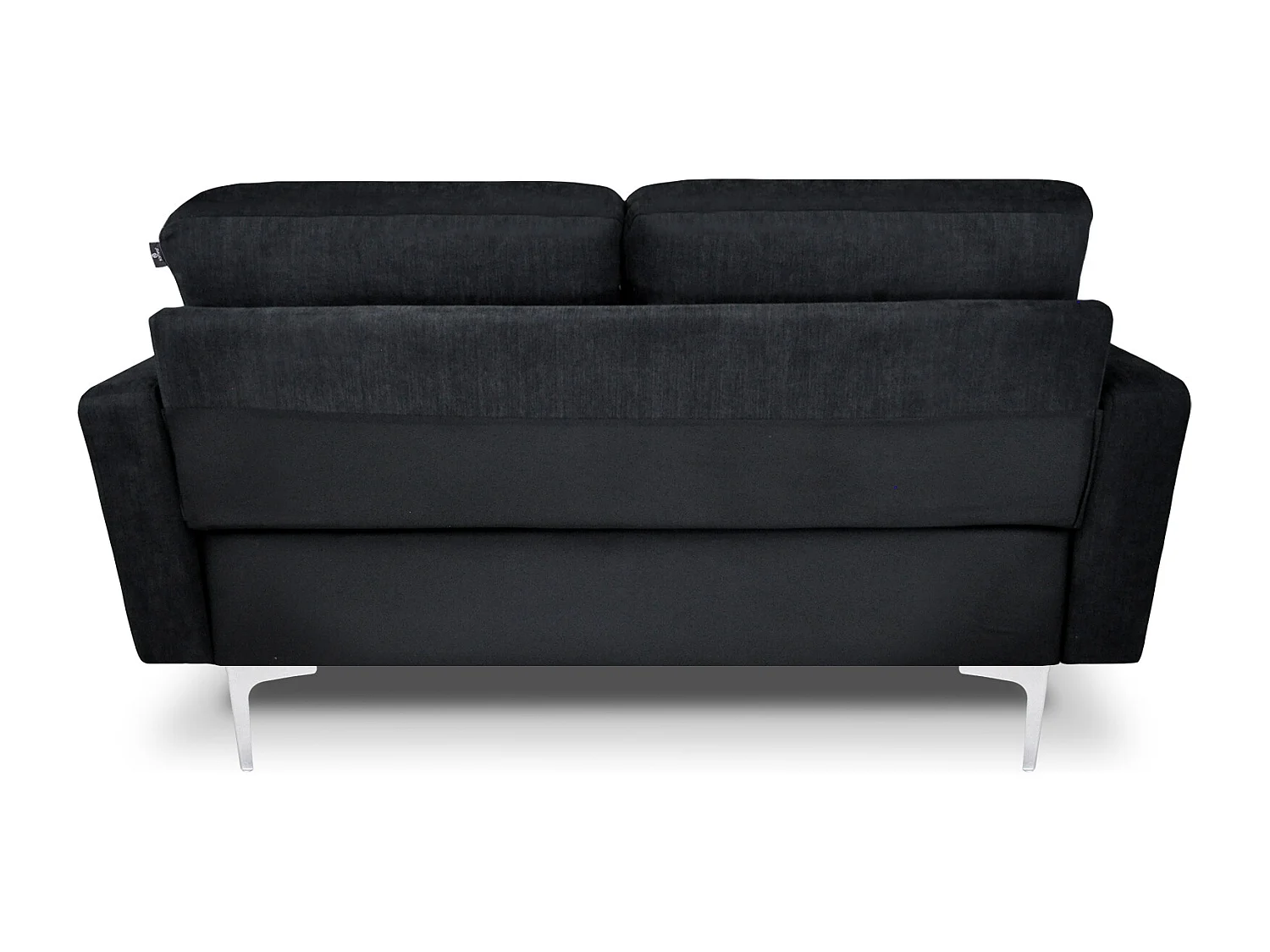 Divano 2 posti in tessuto vellutato nero piedi in metallo mod. Chloe