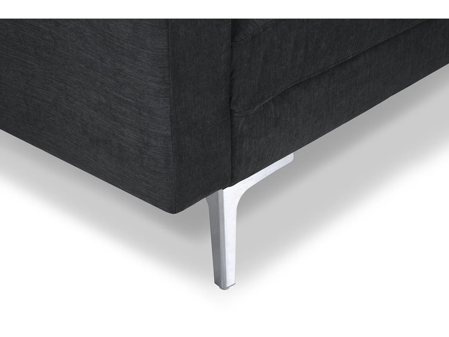 Divano 2 posti in tessuto vellutato nero piedi in metallo mod. Chloe