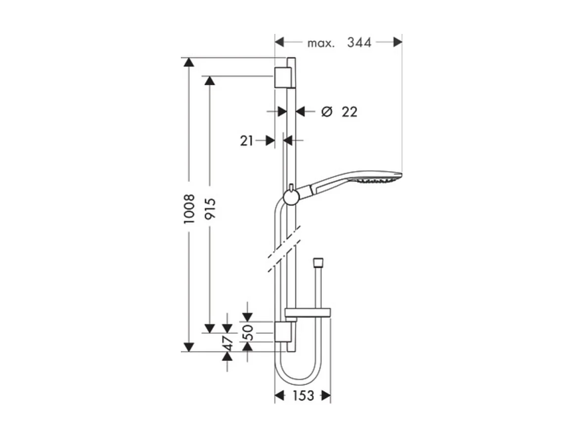 Set de douche 150 3jet avec barre Unica'S puro 90 cm et porte-savon chromé Hansgrohe Raindance Select S
