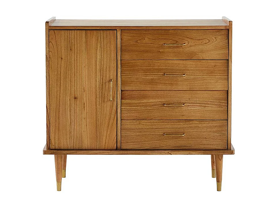 Aparador de madera de mindi maciza de 105 cm